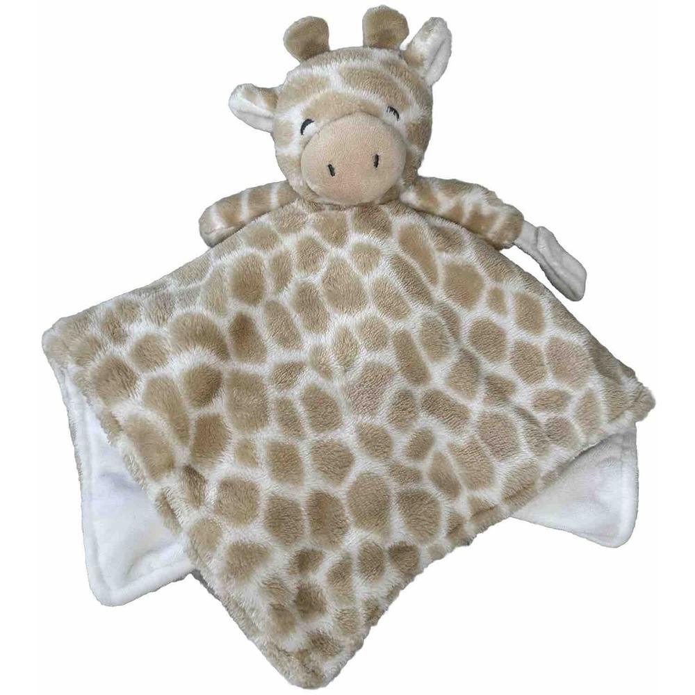 Carters Plush Giraffe Tan White Soft Security Blanket Lovey Pacifier Holder Baby